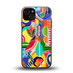 retro abstract back phone cover | glass case for iphone 13