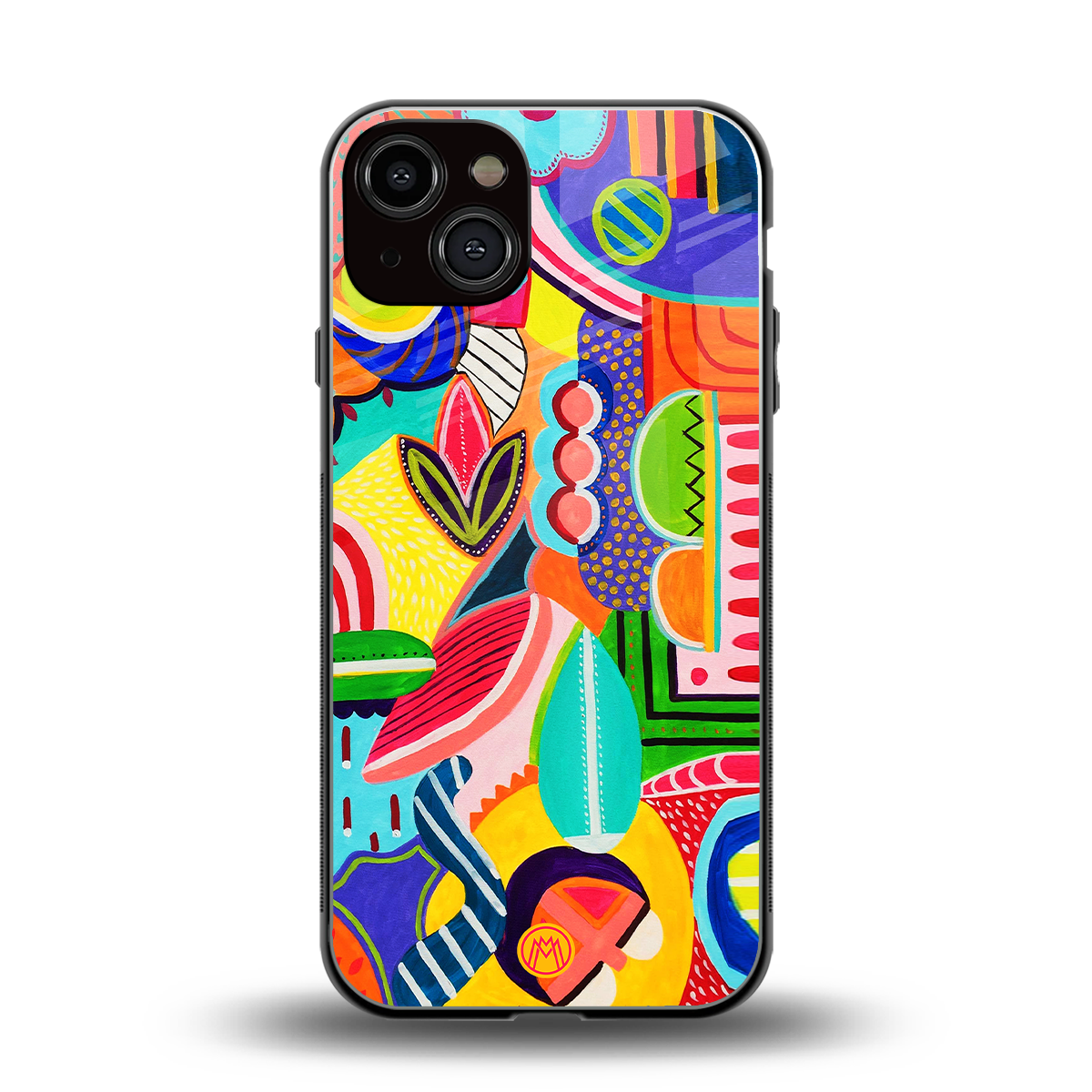 retro abstract back phone cover | glass case for iphone 13