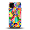 retro abstract back phone cover | glass case for iphone 14 plus
