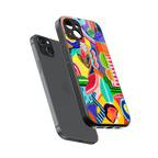 retro abstract back phone cover | glass case for iphone 14 plus