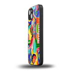 retro abstract back phone cover | glass case for iphone 15 plus