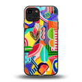 retro abstract back phone cover | glass case for iphone 15