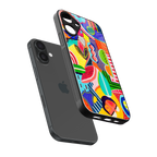 retro abstract back phone cover | glass case for iphone 16 plus