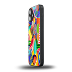 retro abstract back phone cover | glass case for iphone 16 plus