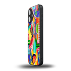retro abstract back phone cover | glass case for iphone 16