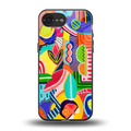 retro abstract back phone cover | glass case for iphone 16e