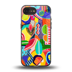 retro abstract back phone cover | glass case for iphone 16e