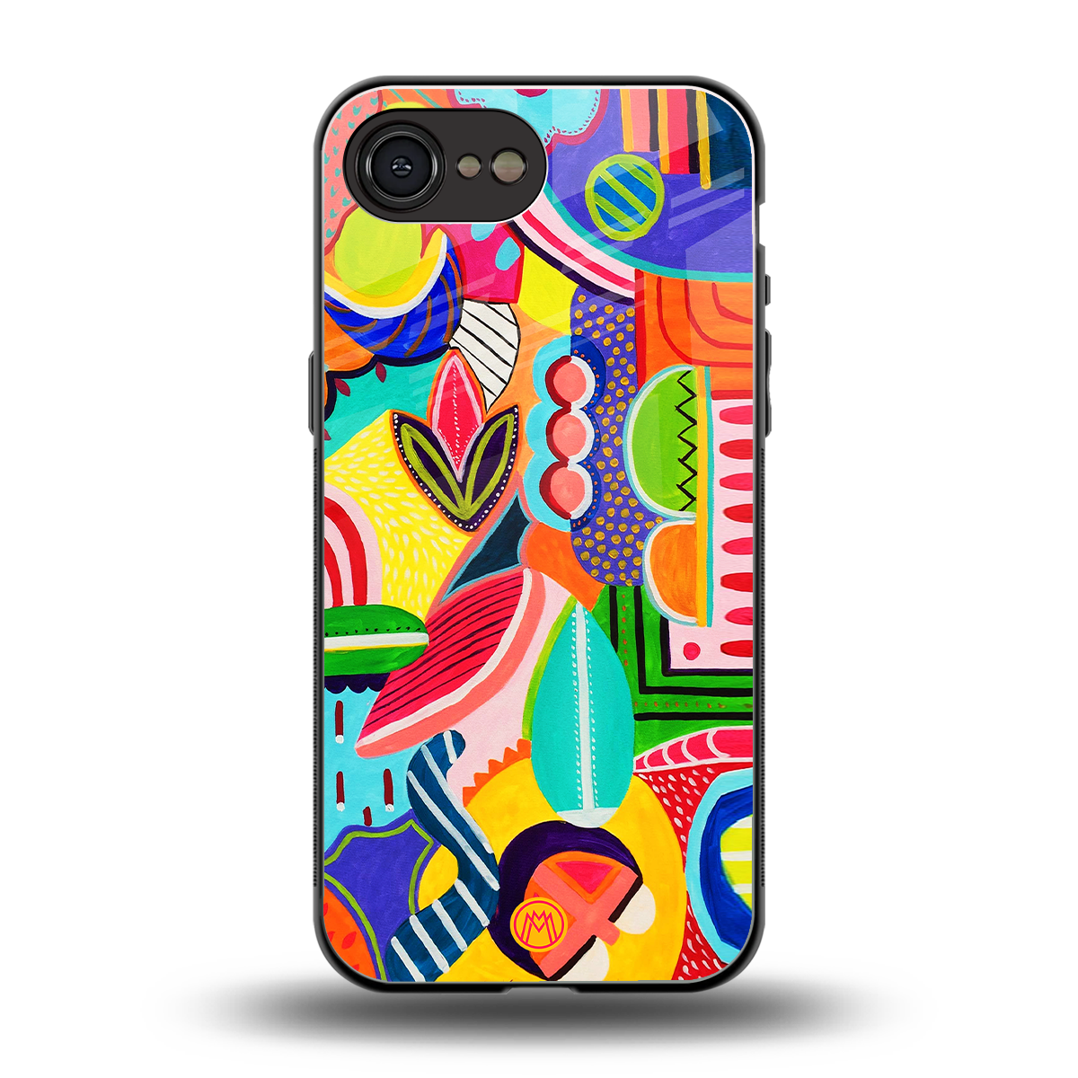 retro abstract back phone cover | glass case for iphone 16e