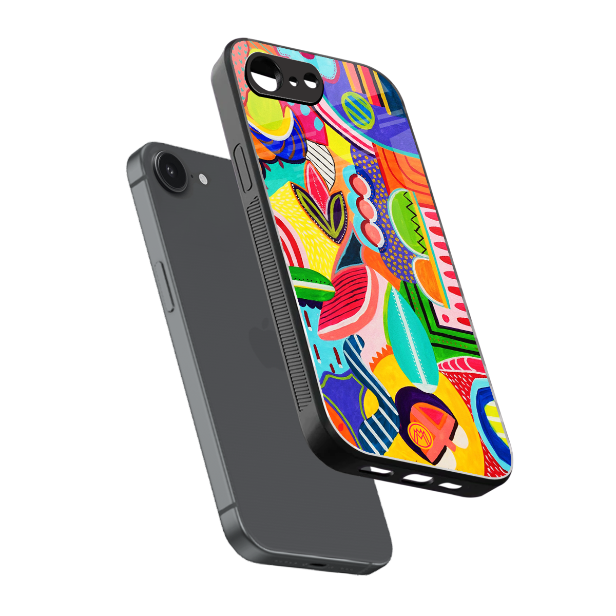retro abstract back phone cover | glass case for iphone 16e