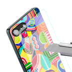 retro abstract back phone cover | glass case for iphone 16e