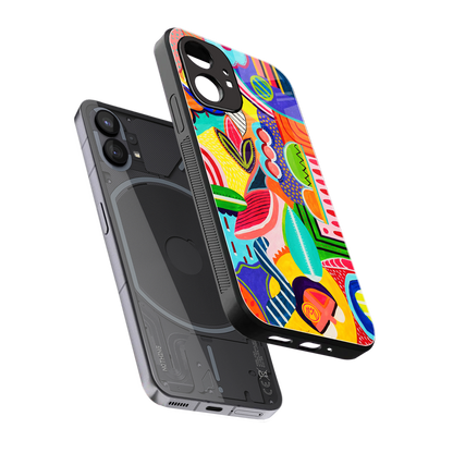 retro abstract back phone cover | glass case for nothing phone 1