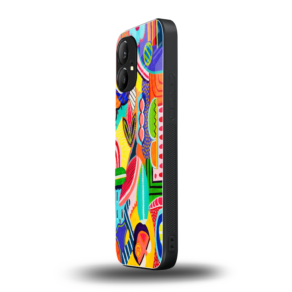 retro abstract back phone cover | glass case for nothing phone 1