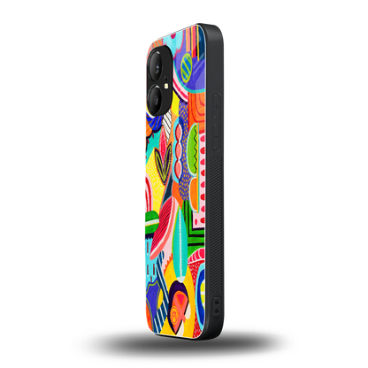 retro abstract back phone cover | glass case for nothing phone 1