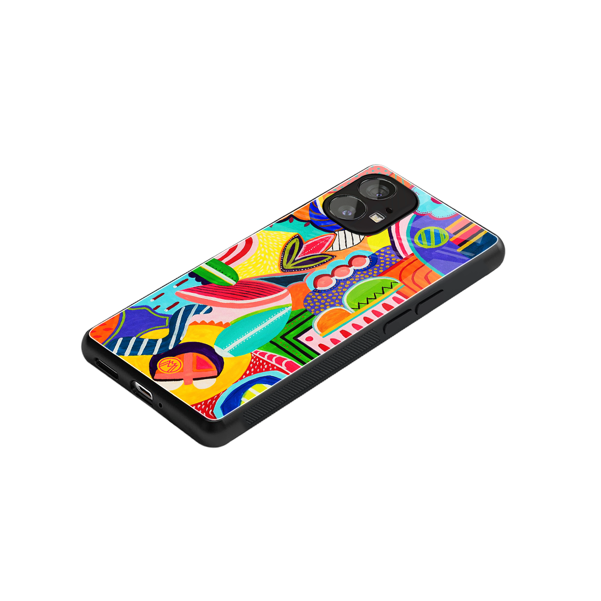 retro abstract back phone cover | glass case for nothing phone 1