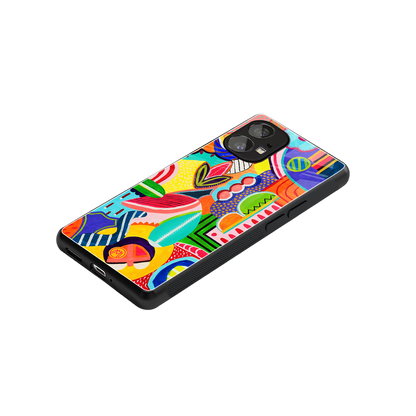 retro abstract back phone cover | glass case for nothing phone 1