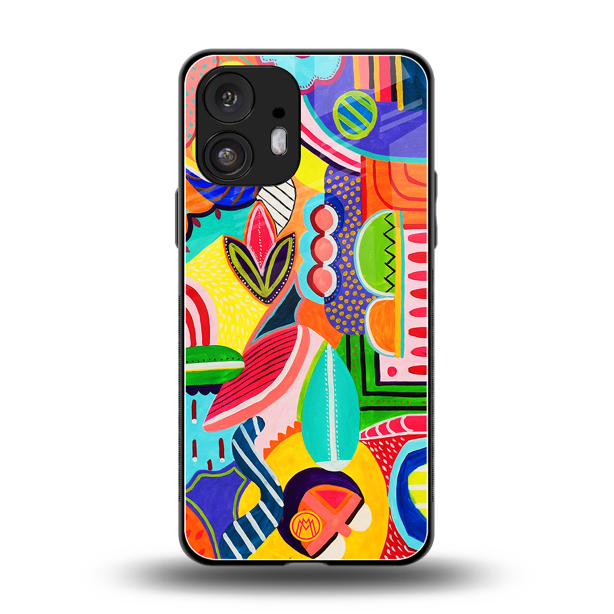retro abstract back phone cover | glass case for nothing phone 2