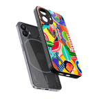 retro abstract back phone cover | glass case for nothing phone 2