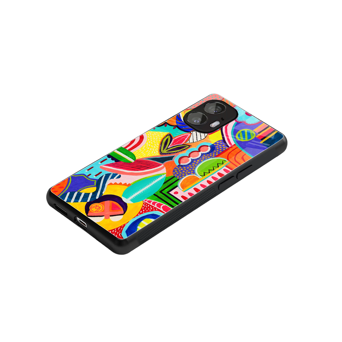 retro abstract back phone cover | glass case for nothing phone 2