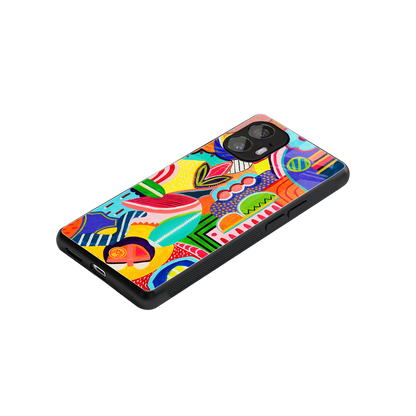 retro abstract back phone cover | glass case for nothing phone 2