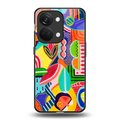 retro abstract back phone cover | glass case for oneplus nord 3