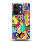 retro abstract back phone cover | glass case for oneplus nord 3