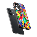 retro abstract back phone cover | glass case for oneplus nord 3