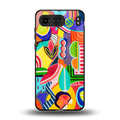 retro abstract back phone cover | glass case for oneplus nord 4
