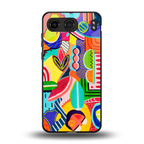retro abstract back phone cover | glass case for oneplus nord 4
