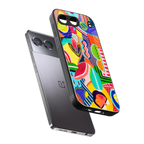 retro abstract back phone cover | glass case for oneplus nord 4