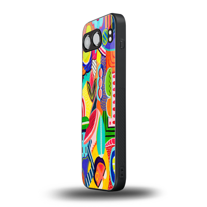 retro abstract back phone cover | glass case for oneplus nord 4