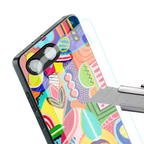 retro abstract back phone cover | glass case for oneplus nord 4