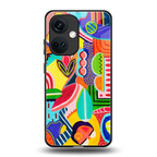 retro abstract back phone cover | glass case for oneplus nord ce 3