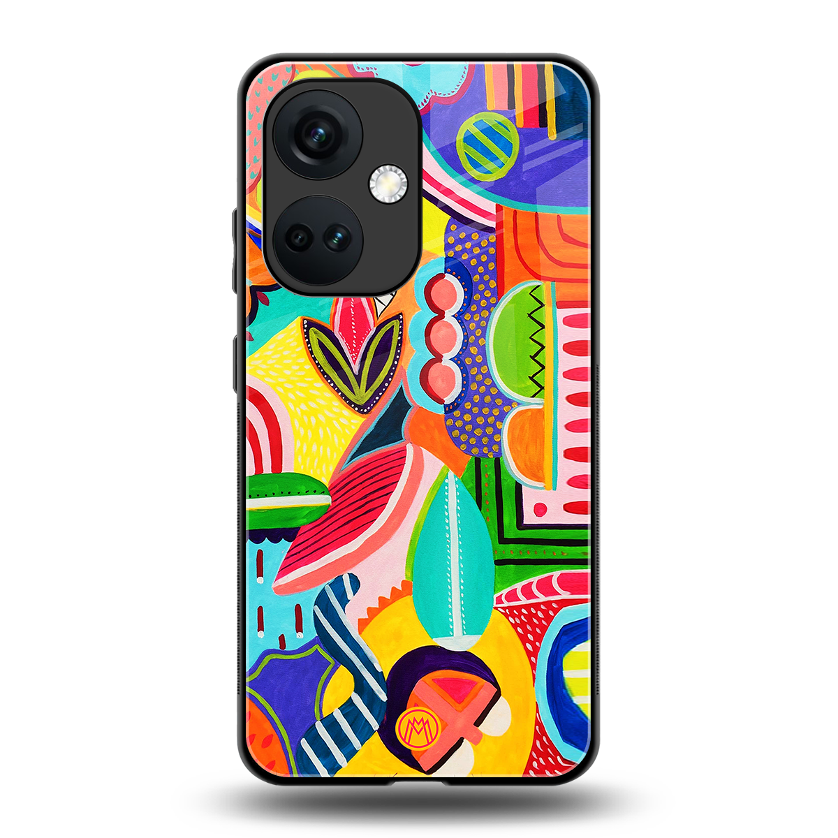 retro abstract back phone cover | glass case for oneplus nord ce 3