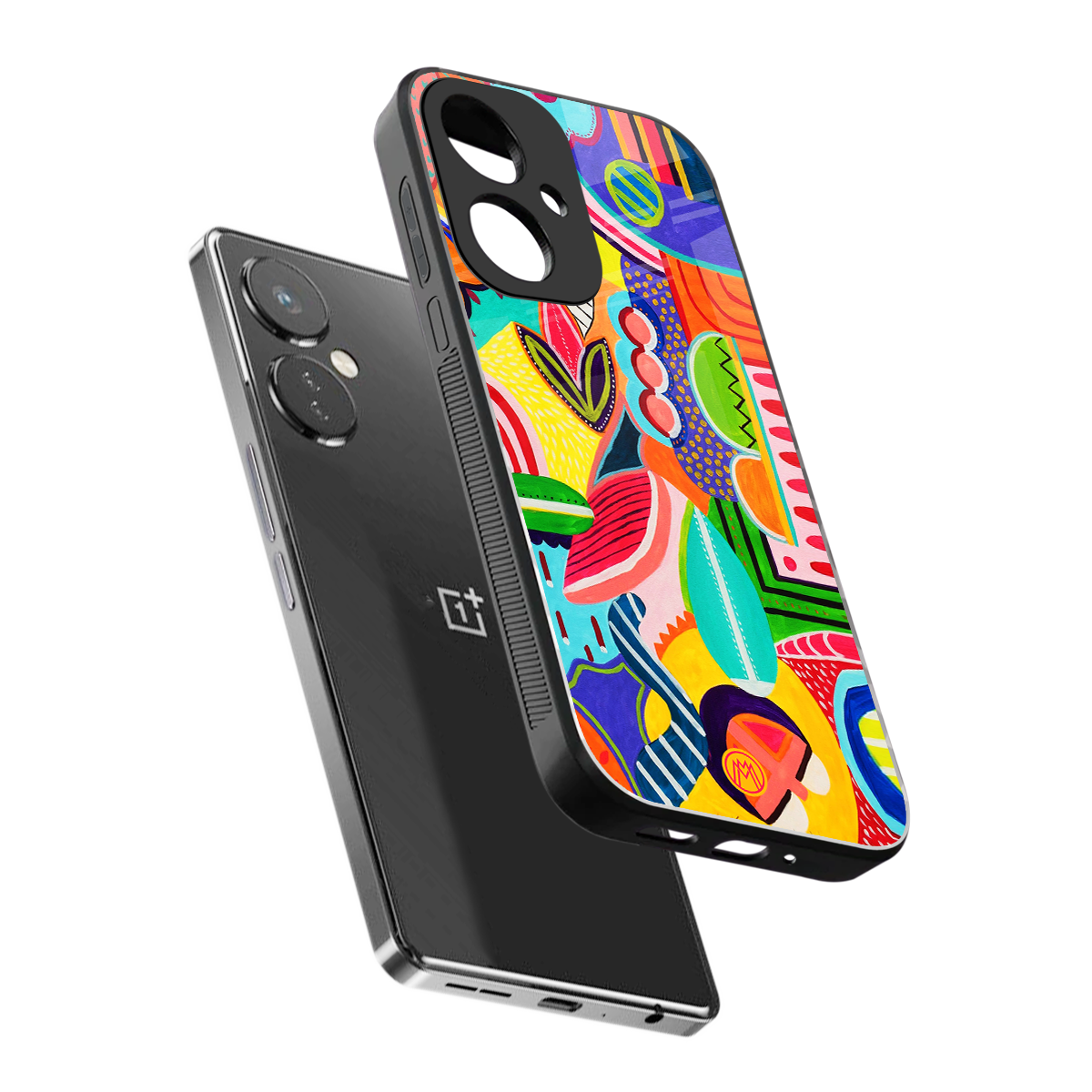 retro abstract back phone cover | glass case for oneplus nord ce 3