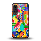 retro abstract back phone cover | glass case for oneplus nord ce 4 lite
