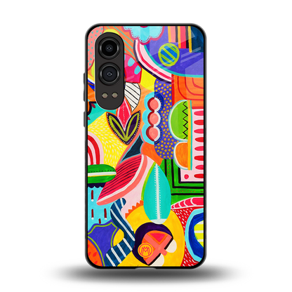 retro abstract back phone cover | glass case for oneplus nord ce 4 lite