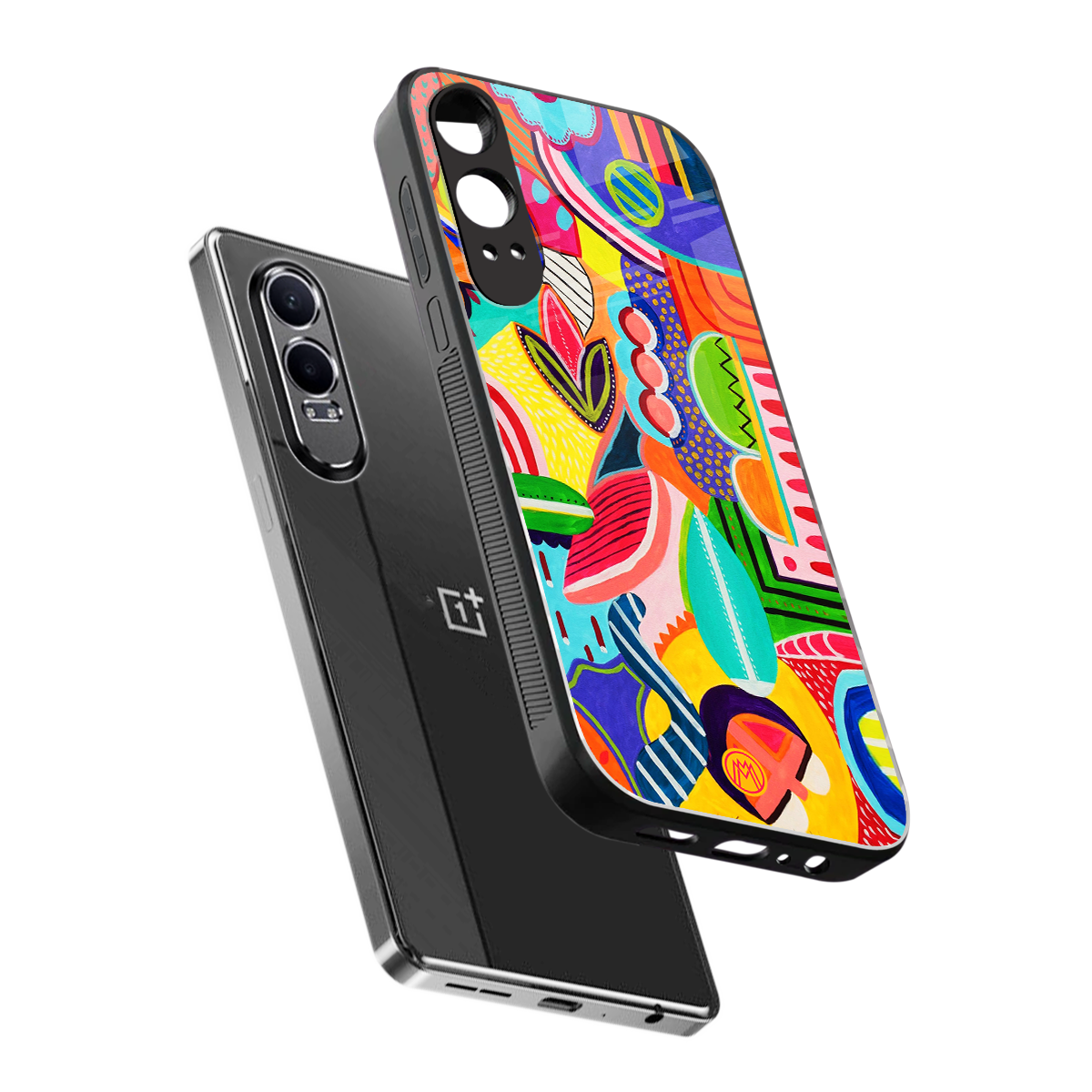 retro abstract back phone cover | glass case for oneplus nord ce 4 lite