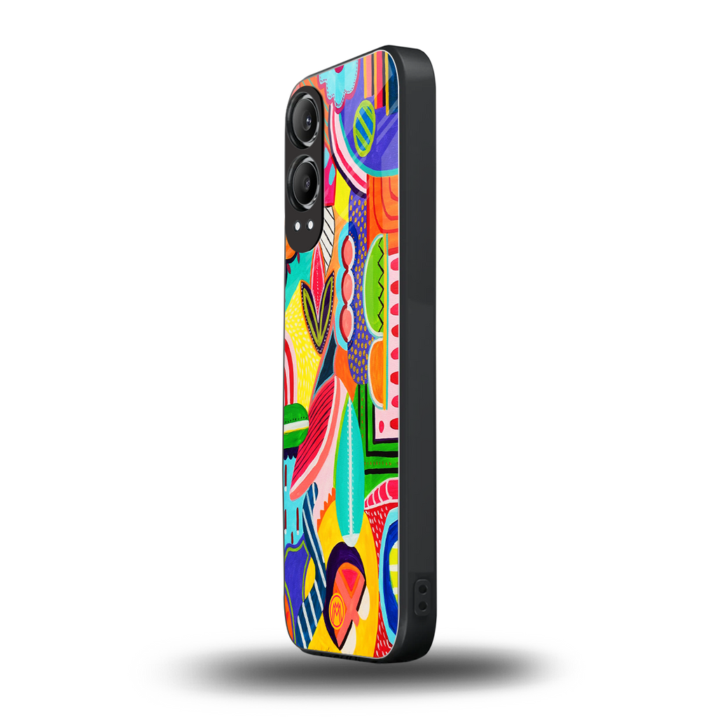 retro abstract back phone cover | glass case for oneplus nord ce 4 lite