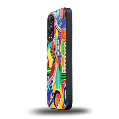 retro abstract back phone cover | glass case for oneplus nord ce 4 lite