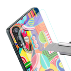 retro abstract back phone cover | glass case for oneplus nord ce 4 lite