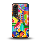 retro abstract back phone cover | glass case for oneplus nord ce 4