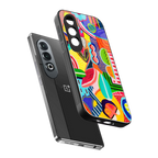 retro abstract back phone cover | glass case for oneplus nord ce 4
