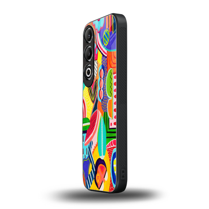 retro abstract back phone cover | glass case for oneplus nord ce 4
