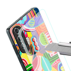 retro abstract back phone cover | glass case for oneplus nord ce 4