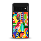 retro abstract back phone cover | glass case for google pixel 6 pro