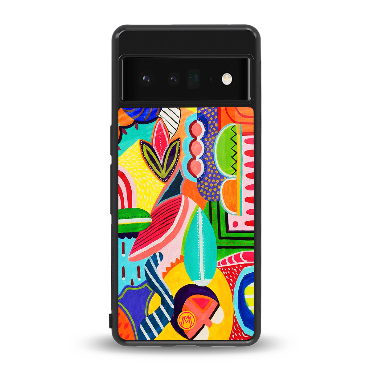 retro abstract back phone cover | glass case for google pixel 6 pro