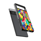 retro abstract back phone cover | glass case for google pixel 6 pro