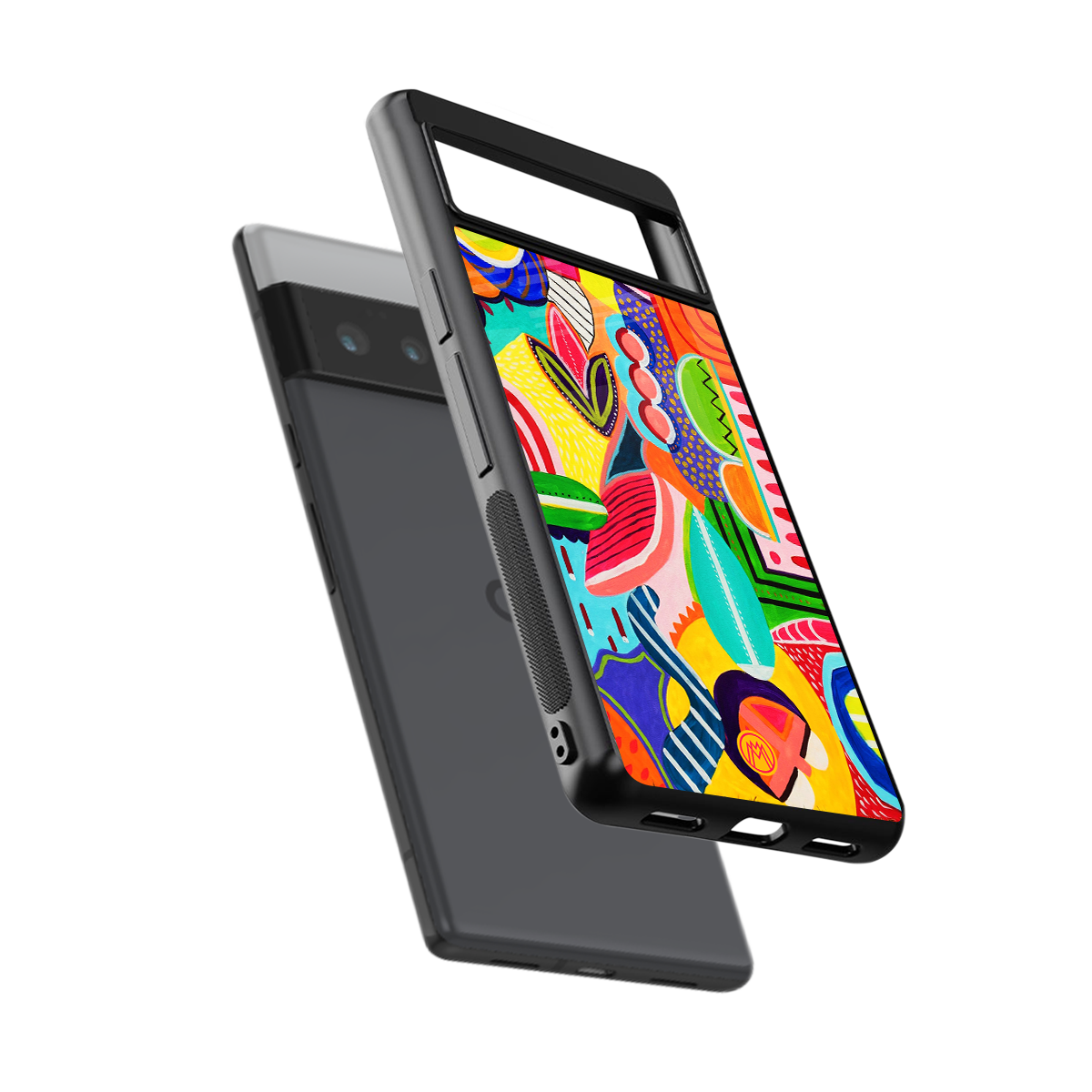 retro abstract back phone cover | glass case for google pixel 6 pro