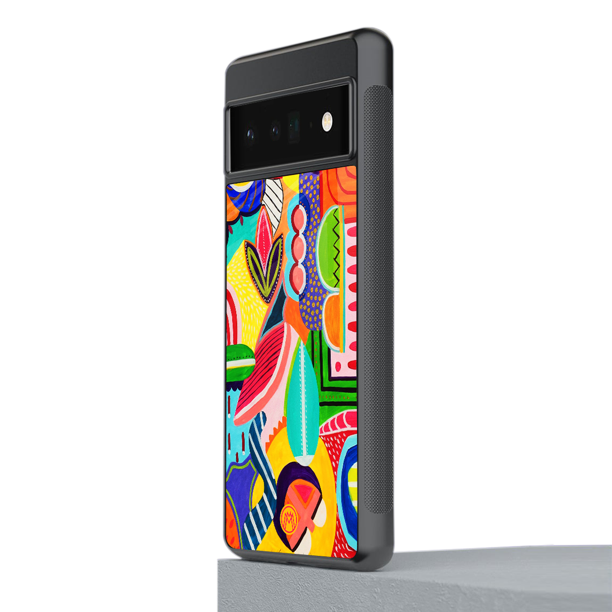 retro abstract back phone cover | glass case for google pixel 6 pro
