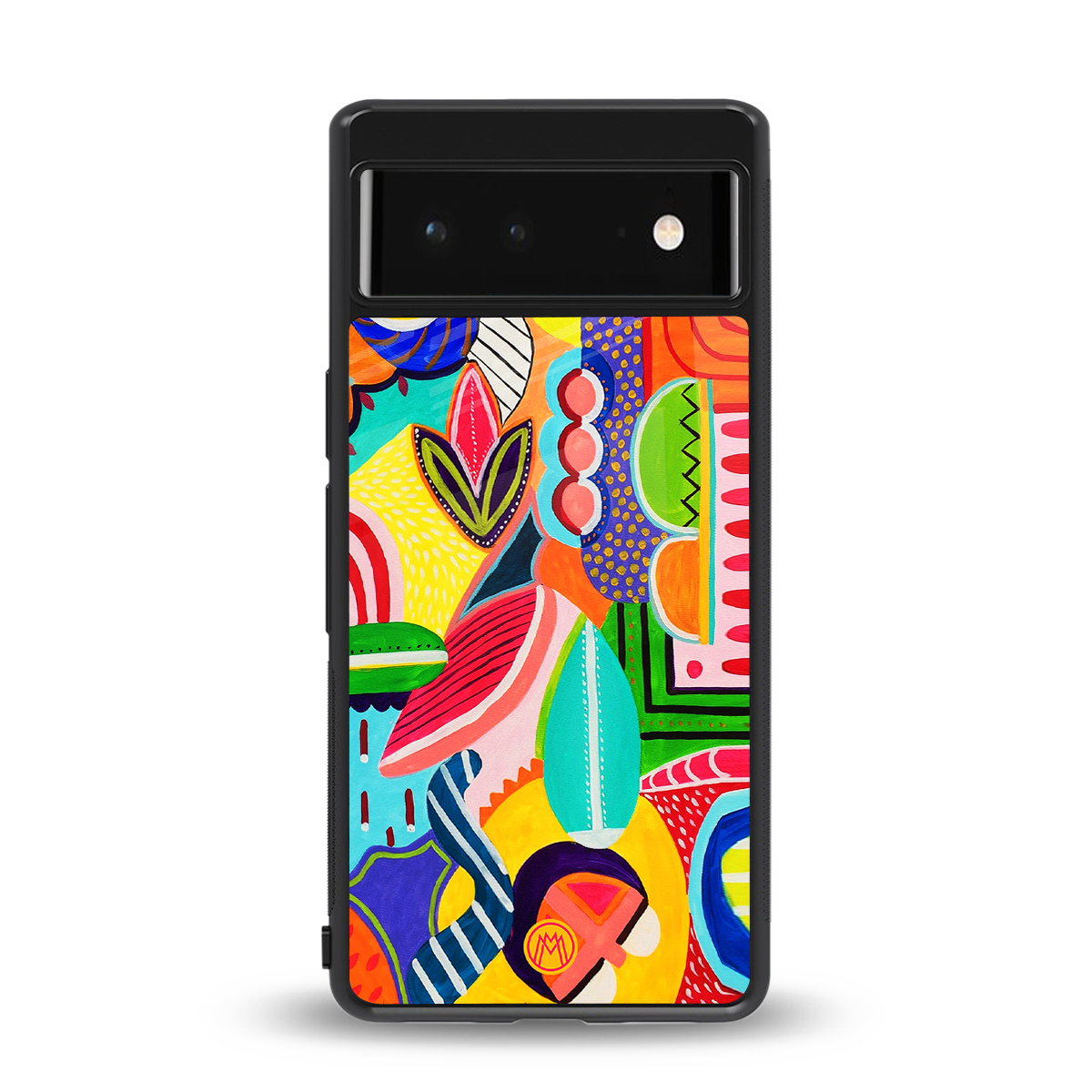 retro abstract back phone cover | glass case for google pixel 6
